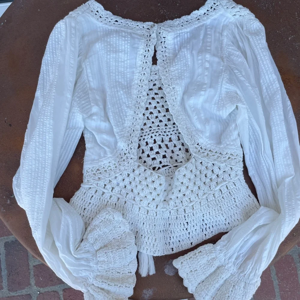 NWT free people crochet blouse 🤍